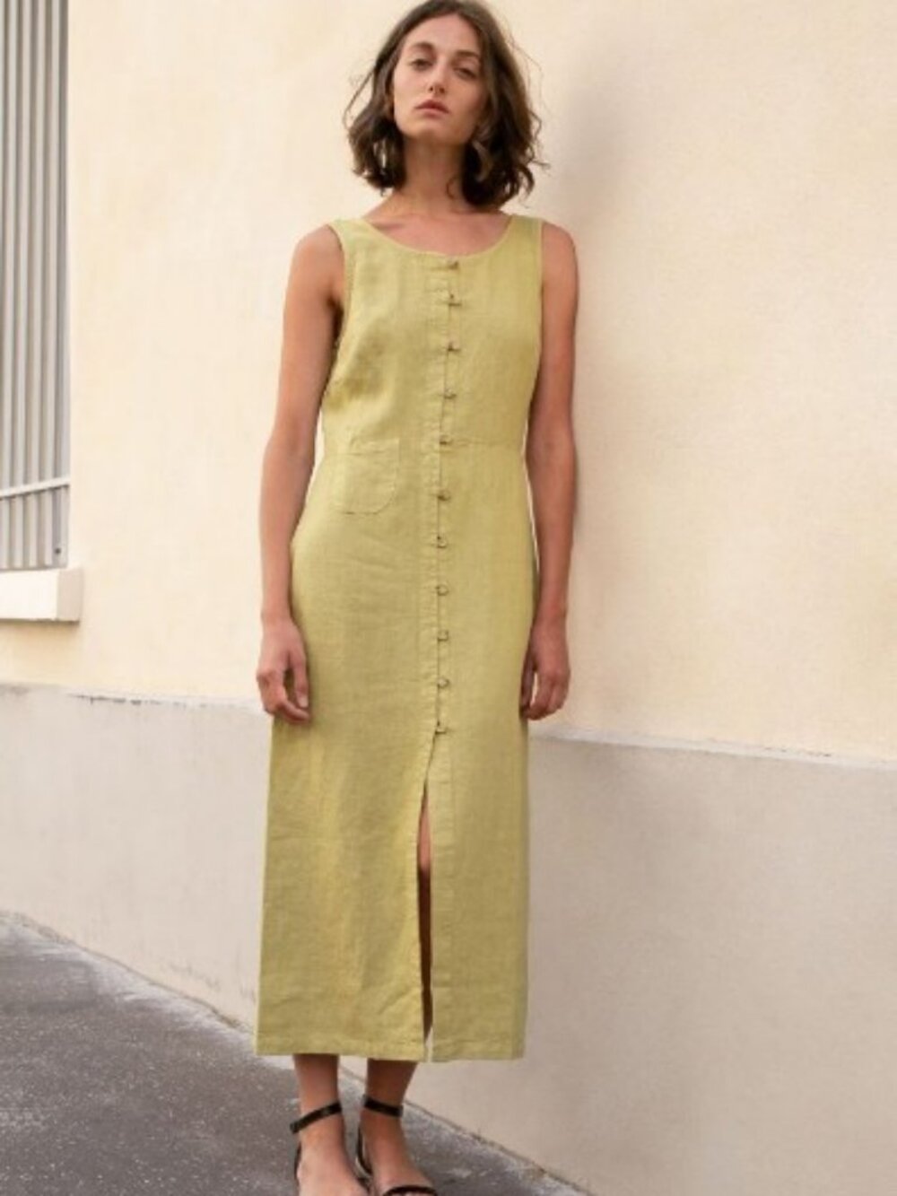 Paloma Wool Galatea Linen Midi Sleeveless Dress Size 34 XS